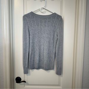 Talbots Lambswool Blend Cable Knit Gray Sweater Medium